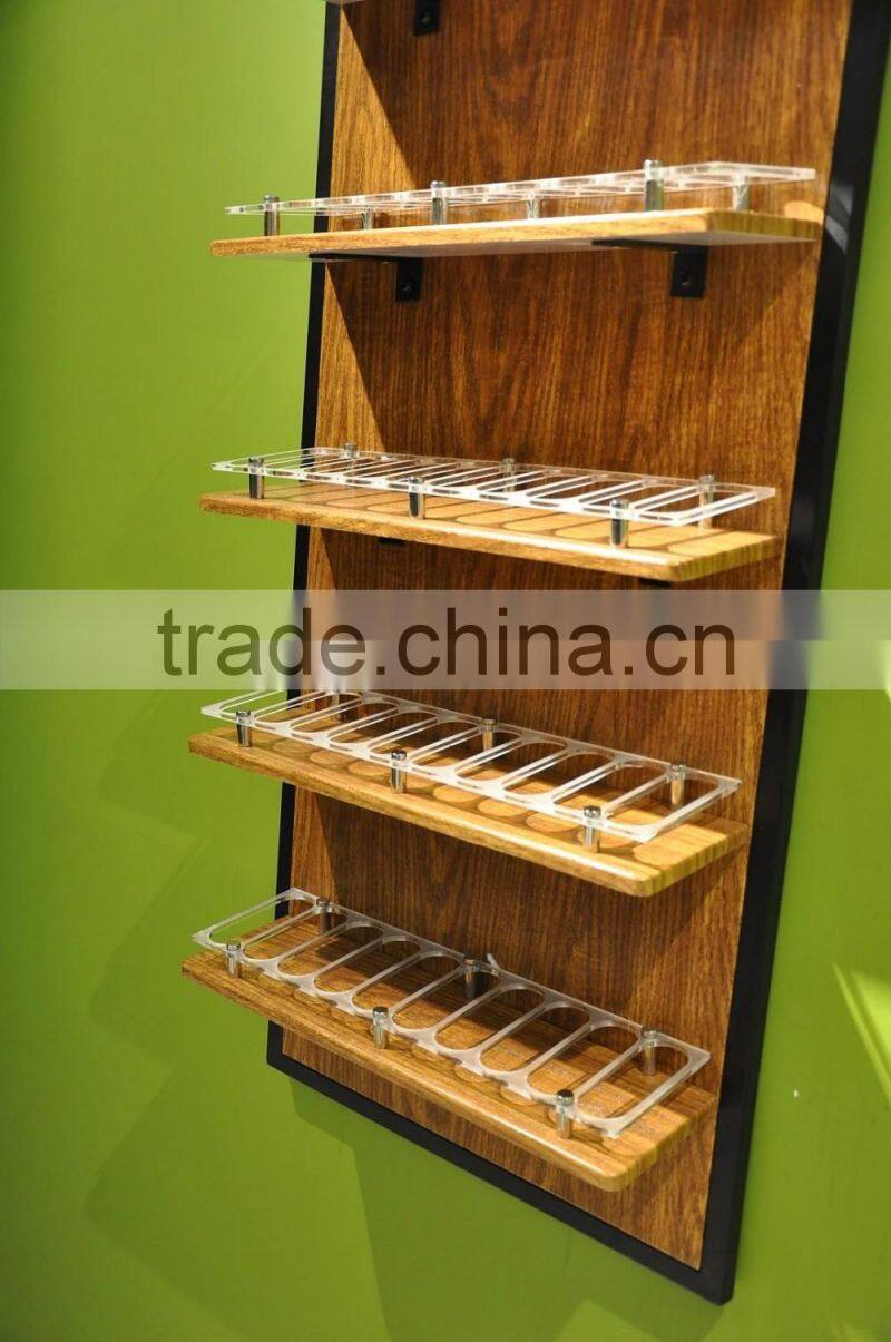 Wall-hung type wood display useful nail salon furniture TKN-M555