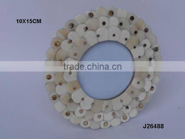 Grey Bone Photo Frame With Moroccan style inlay in square patterns available in all sizes