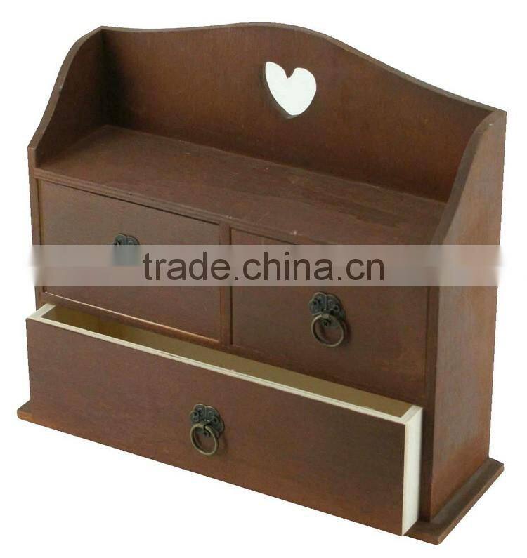 Cholcate color Decorative Jewelry Box Wood With Drawers