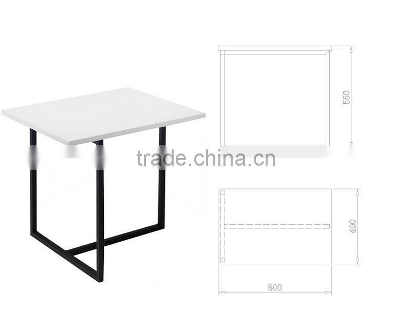 Euro Style white highlight lacquer square Side Table, coffee table