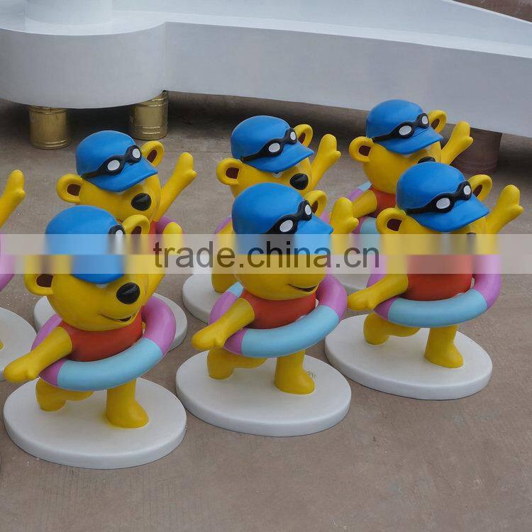 Fiberglass cartoon bear statue