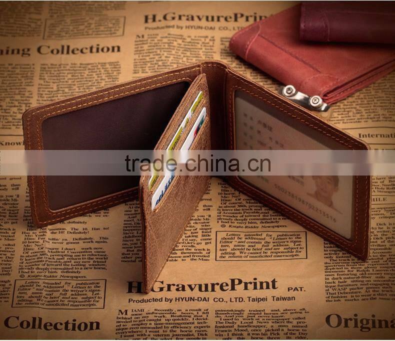 Full Grain Leather Money Clip Wallet with High Quality RFID Blocker Slim Bifold Credit Card Holder