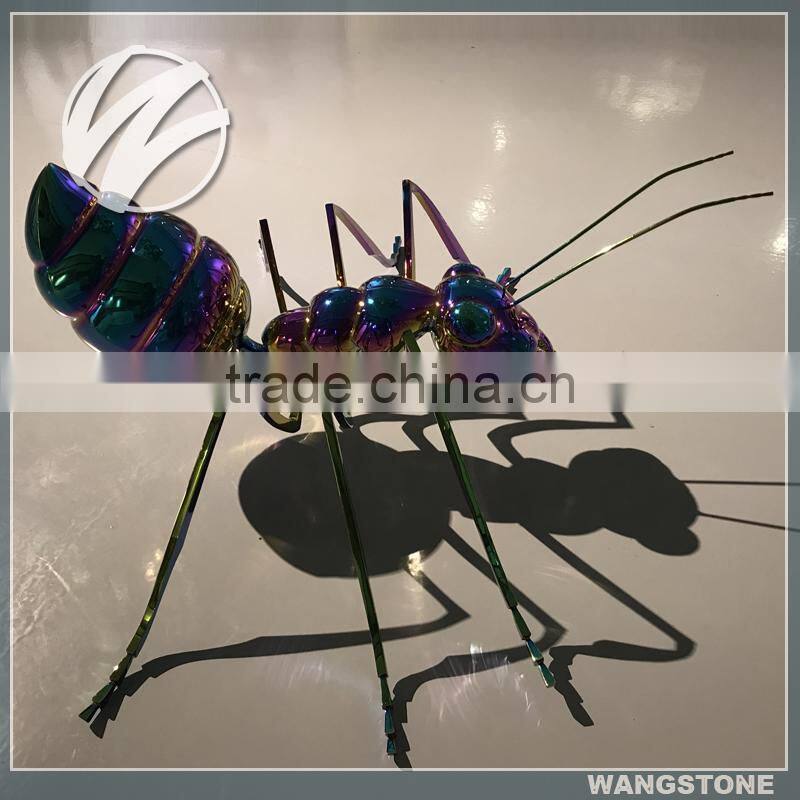 Life size titanium plating animal ants handmade sculpture
