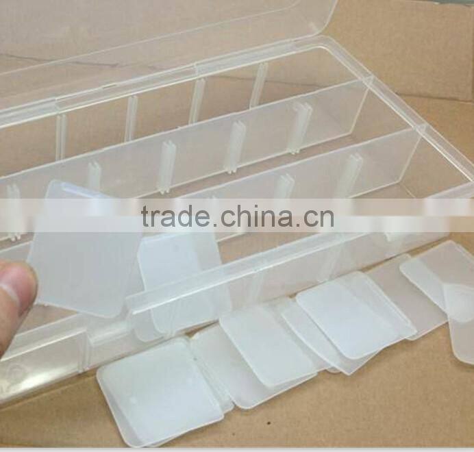 18 Compartment Clear Plastic Removable grids box Rectangular Electronic Components Box Organizer Bin Storage Box