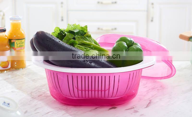 Vegetable Fruit Plastic Washing Basket Draining Strainer Basket