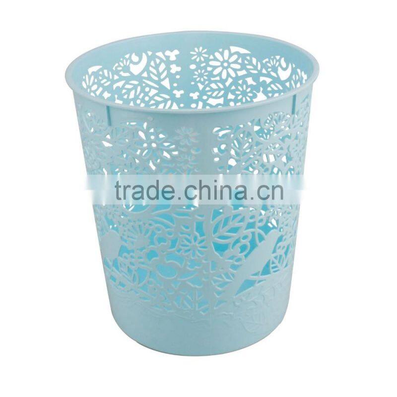 PP Semi-transparent Color Hollow Out Design Plastic Dustbin