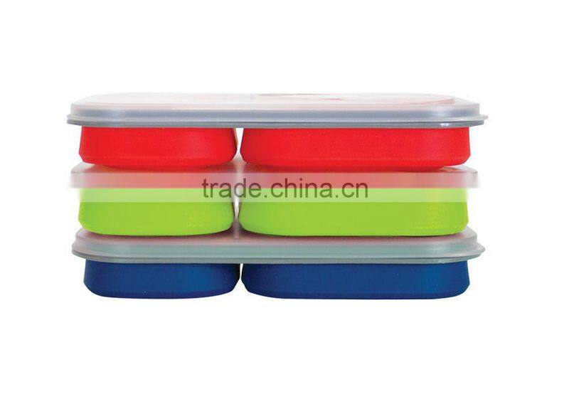 The Large Size Silicone Pack Away Lunch Box Folds Flat