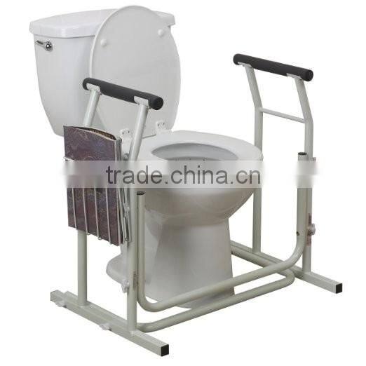 White Stand Alone Toilet Safety Rails Arms Support Toilet Armrests