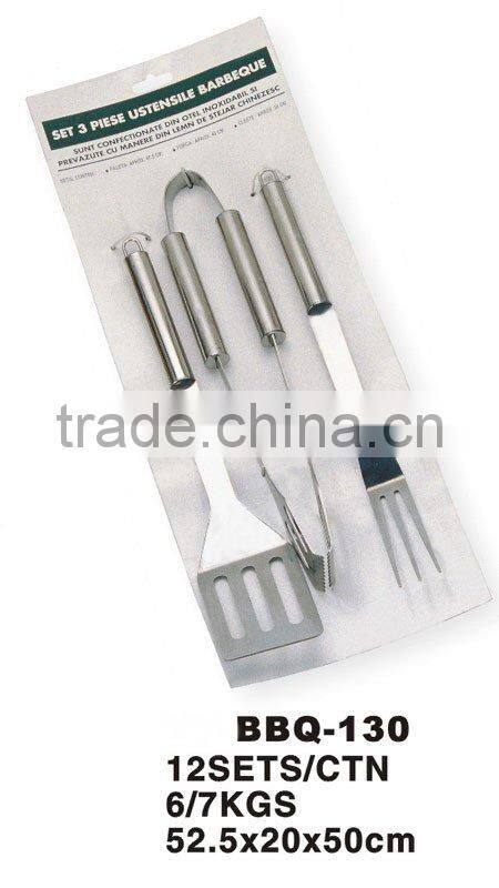3pc BBQ Tools Set with Stainless Steel Handle
