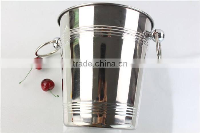 bar using custom logo stainless steel beer drinking ice bucket with handle