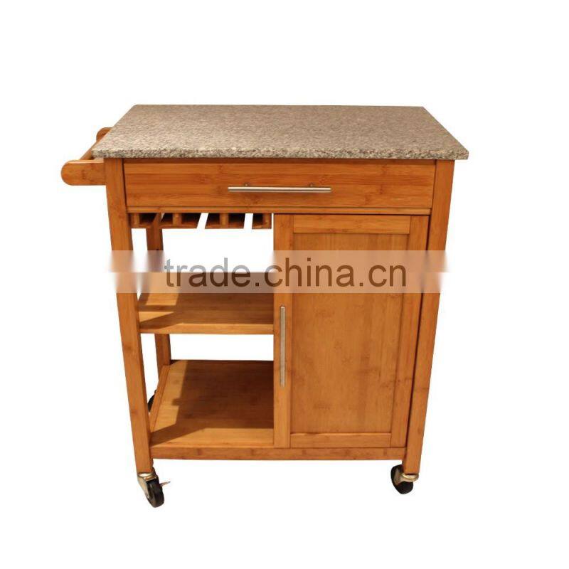 Multi function bamboo restaurant trolley for sale
