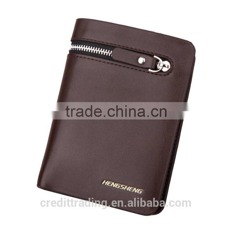 2015 new designs men's wallet with zipper