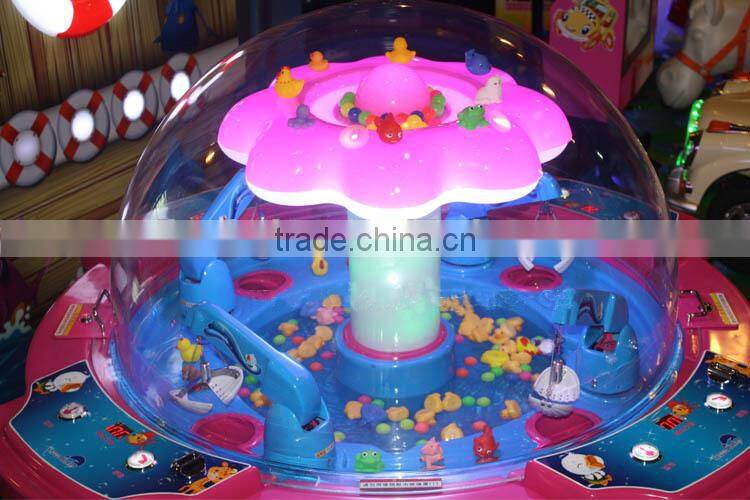 2014 New Hot Sale Rainbow Paradise Coin Operated Kids Toy Claw Crane Game Machine