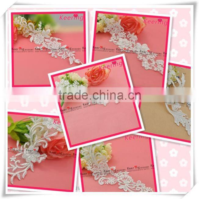 high quality embroidery lace trimming wedding invitations WLC136