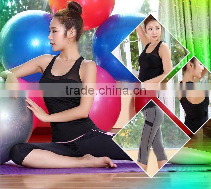 hot sell 92 nylon 8 spandex black custom print girls plain gym tank tops for yoga