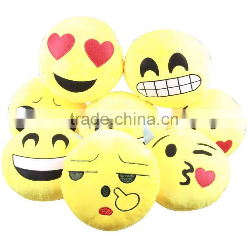 Promotional stuffed small smile message face cheap funky plush emoji keychain