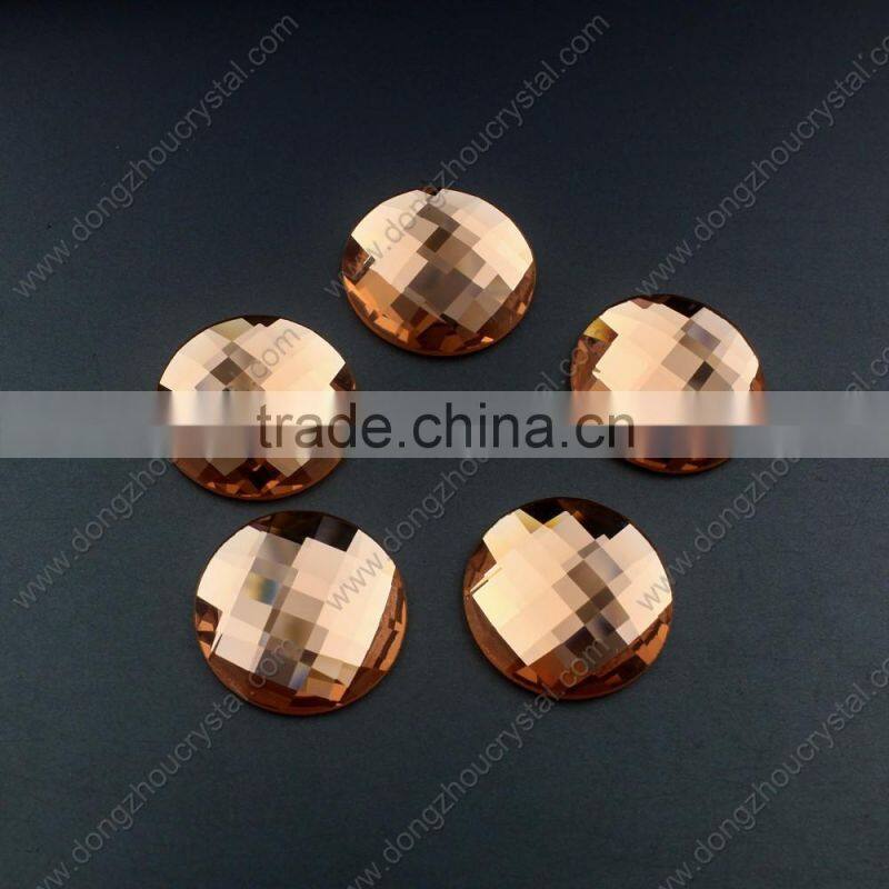 Popular round shape flat back glass stone wholesale supplies