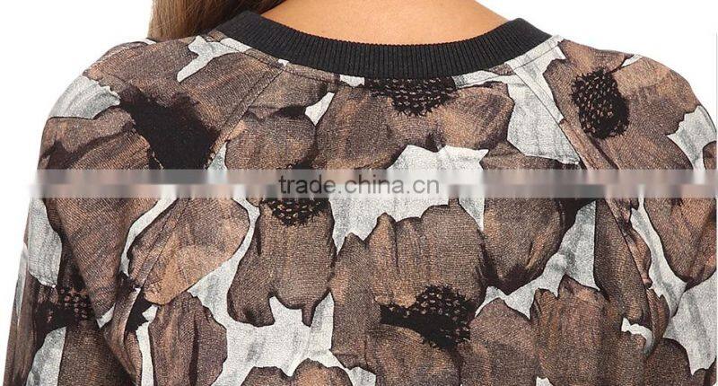 Long Sleeve Allover Floral Sweatshirt hoodie