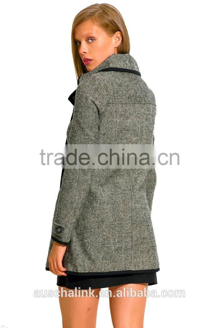 high quality new model charcoal gray wool blend women's coat