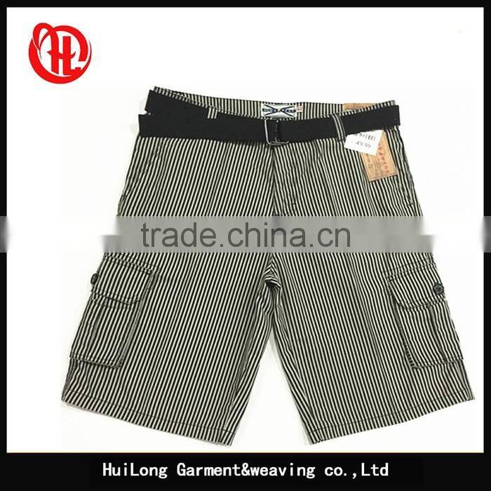 men cool polyester fashion summer board cargo shorts with belt