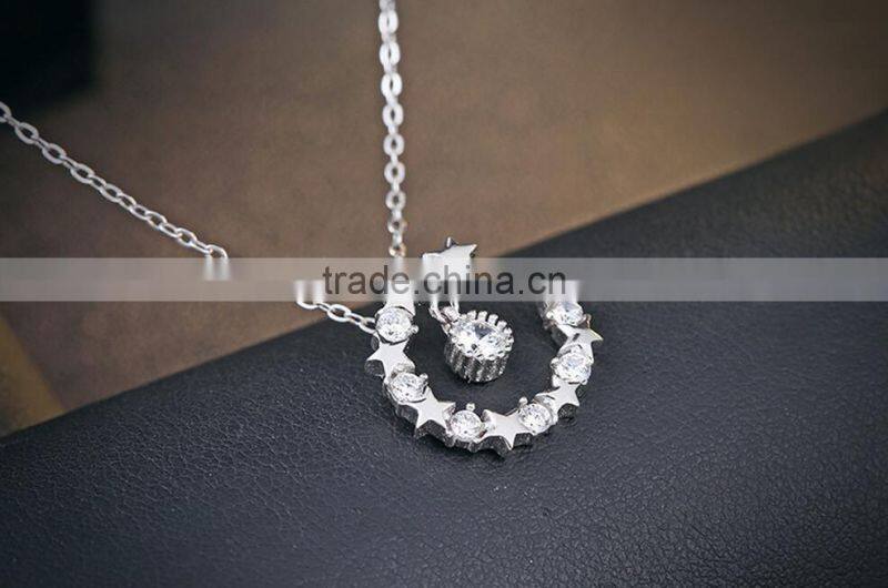 925 sterling silver pendants jewelry engraved circle star pendant necklace