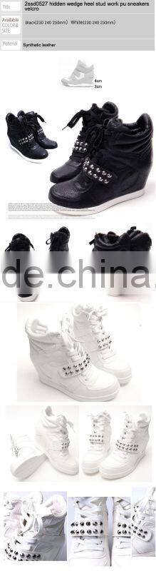 Various hidden wedge heel 4cm tall insole hi-top seankers 2014