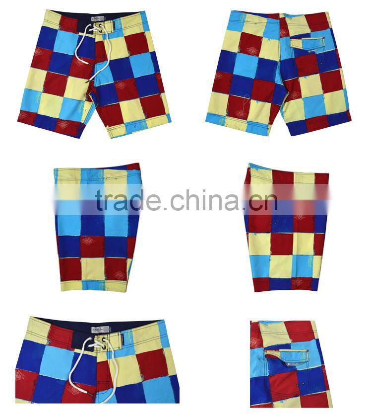 men summer wear male tartan print shorts