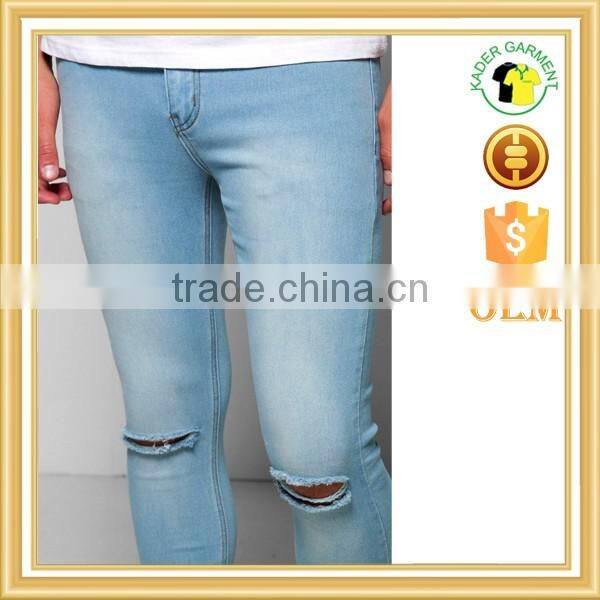popular washed jeans pale blue jeans high quality jeans trousers