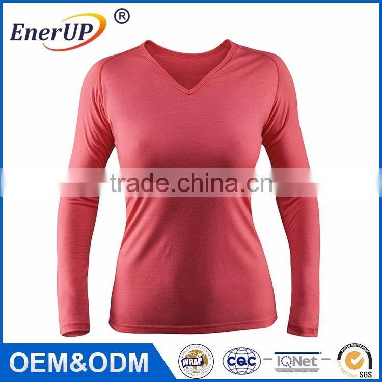 Women Clothing Gym Apparel Thermal Wicking Antibacterial Long Sleeve Sublimation T Shirt