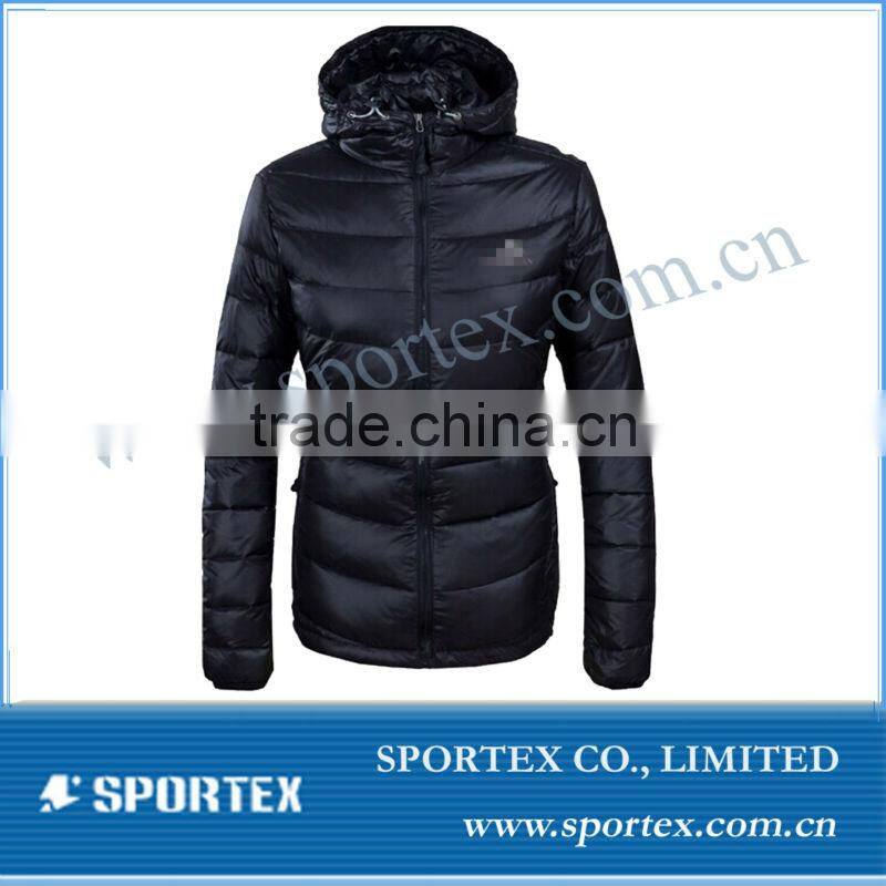 Womens Lightweight Puffer Down Cotton Reversible Jacket Hooded Winter Warm Coats