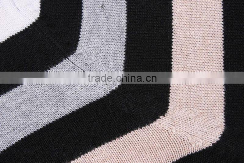 Knitted Mens Black Striped Sweaters