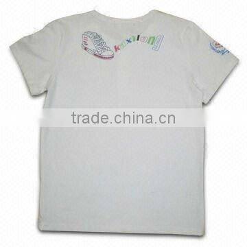 Men's T-shirt, Made of 100% Cotton, Single Jersey Fabric and Embroider at Right Sleeve