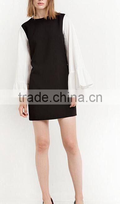 Runwaylover EY2207D Europe Style 2017 Women Fashion Flare Sleeve Party Dress