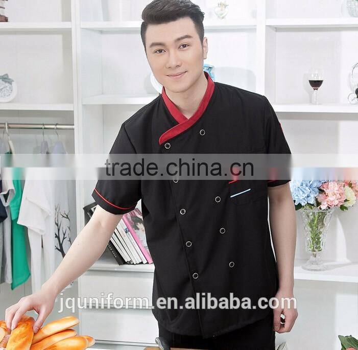 cusomize black OEM design supply catering uniforms,italian restaurant uniforms for men wholesale