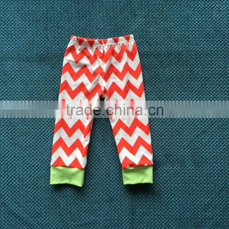 2015 ney style baby christmas pajamas red top and chevron pants YW-184