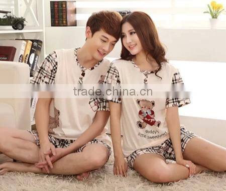 2015 wholesale lovely bear couple pajamas