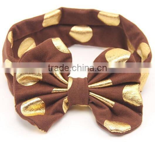 Gold dot printed kids headband, cotton fashion headband for kids
