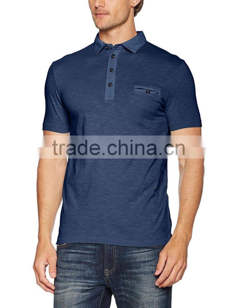 Men's viscose/spandex 4-button placket USA casual polo shirt with pocket