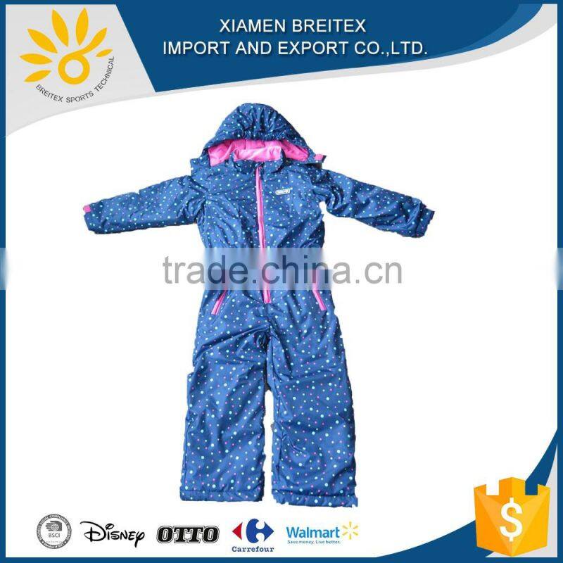 2017 new design outdoor winter kids coverall ski jacket