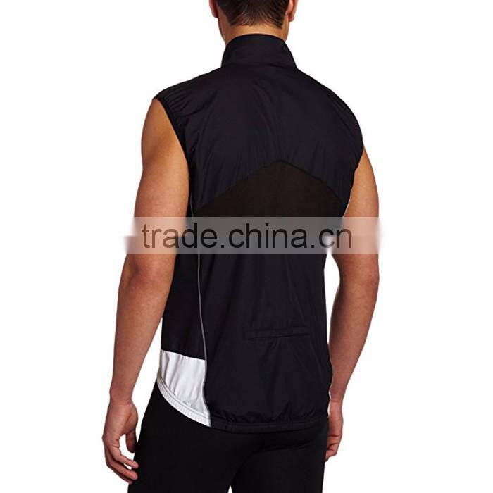 High quality cheap polyester men sleeveless cycling jacket vest