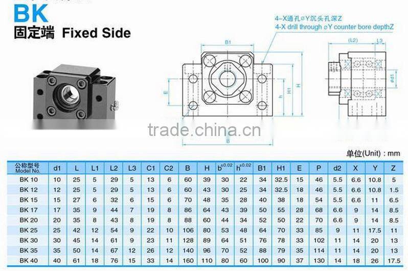 BF25 BK25 Ball Screw End Support Bearing