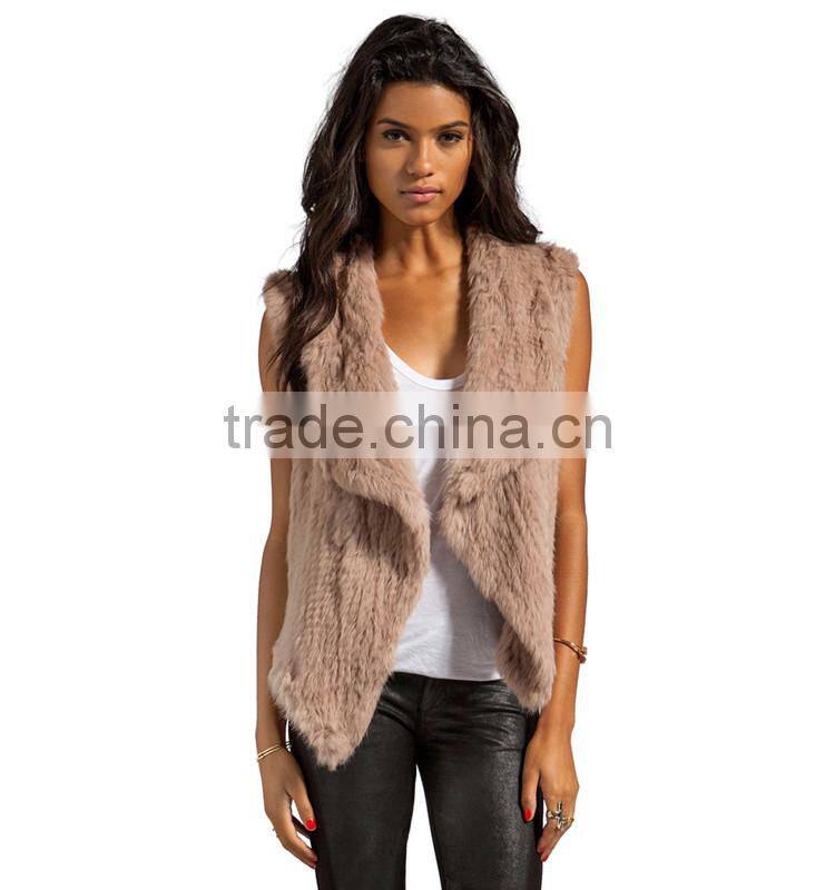 SJ313-01 Dropping Shipping Knitting Rabbit Fur Waistcoat/Jackets/Coats