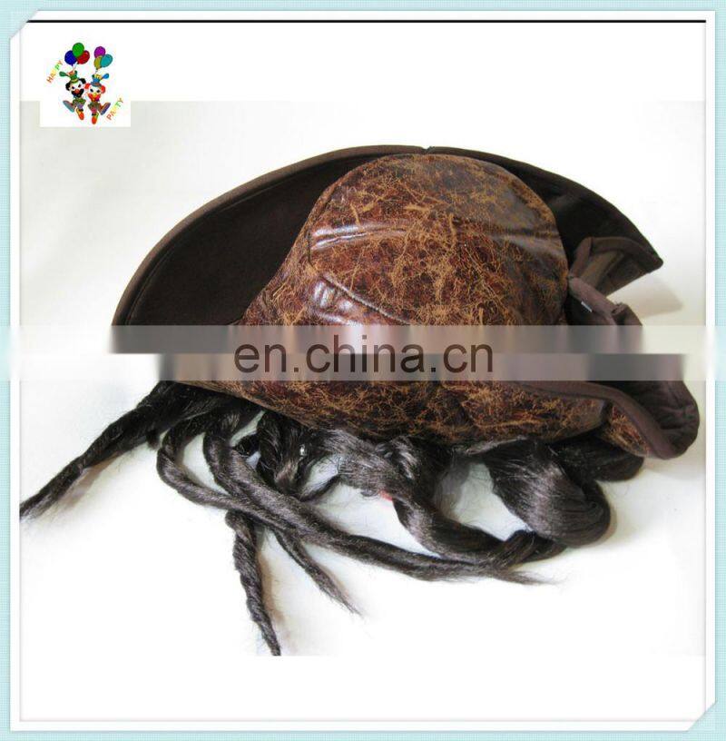 Captain Jack Halloween Party Pirate Hats with Dreadlocks Hair HPC-0232