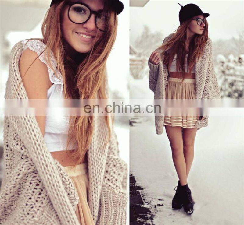 Latest long sleeves autumn and winter season warmer cardigan sweater KMY1289