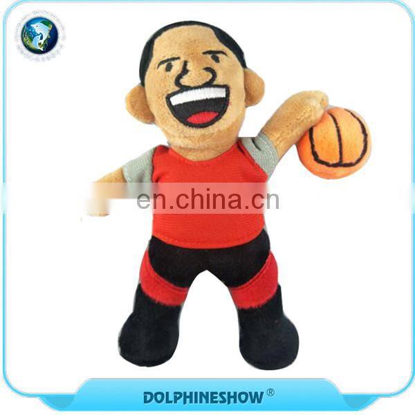 Custom 20cm black American stuffed boy rag doll soft basketball athlete plush doll toy