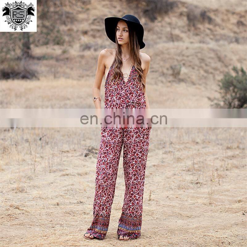 2015 latest european fashion floral printed straight-leg pants beach leisure women pants
