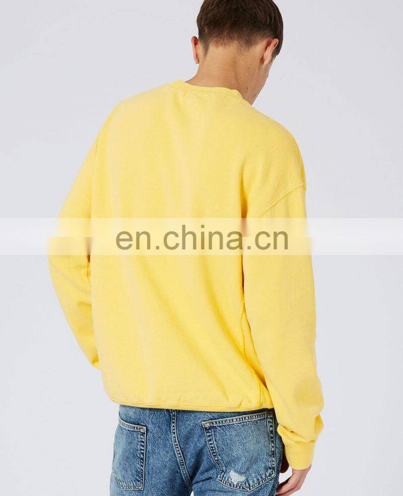 Soft Fleece Mens Zipper Pocket Crewneck Sweatshirt Without Hood