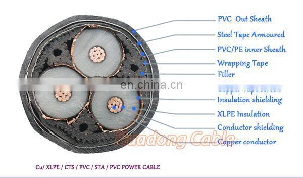 120mm 13.8kv xlpe cable prices 11kv 4 core aluminium swa cable