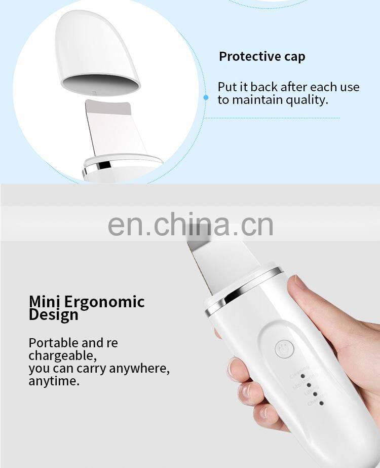 Mini skin scrubber facial ultrasonic scaler for beauty