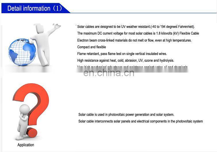 Solar panel cable 1x6mm2 used for MC3 solar connector.